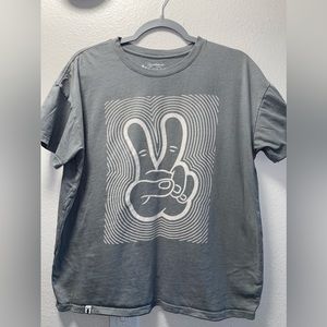 Dutch Bros Gray Peace Graphic Tshirt